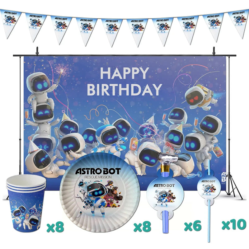 Astro Bot födelsedagsdekorationer🤖✨