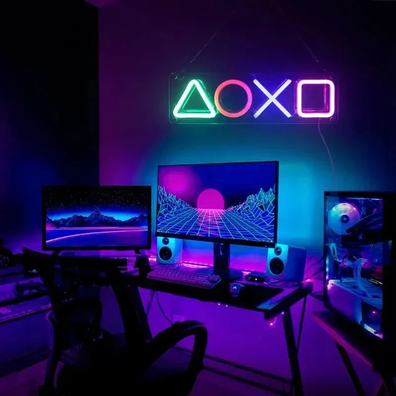 Gaming neon skylt